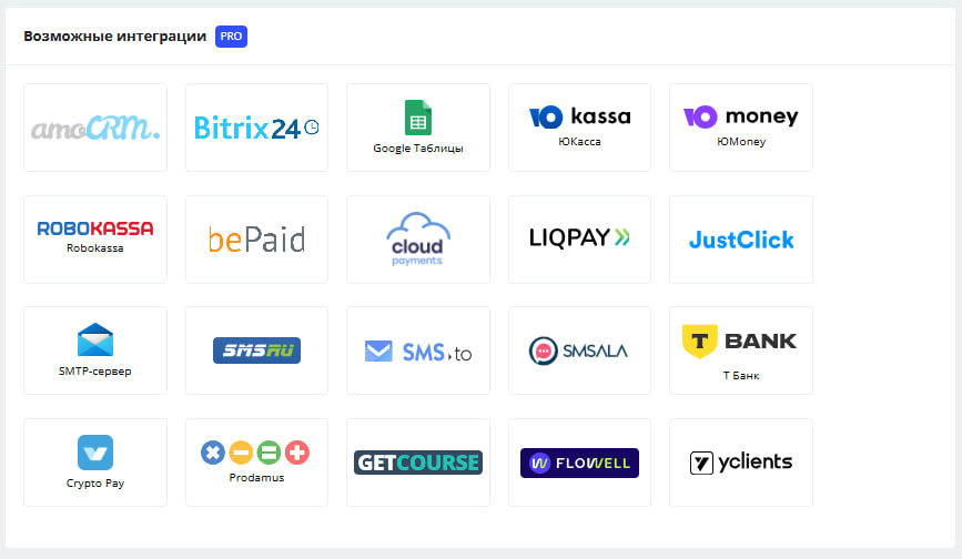 Каталог интеграций