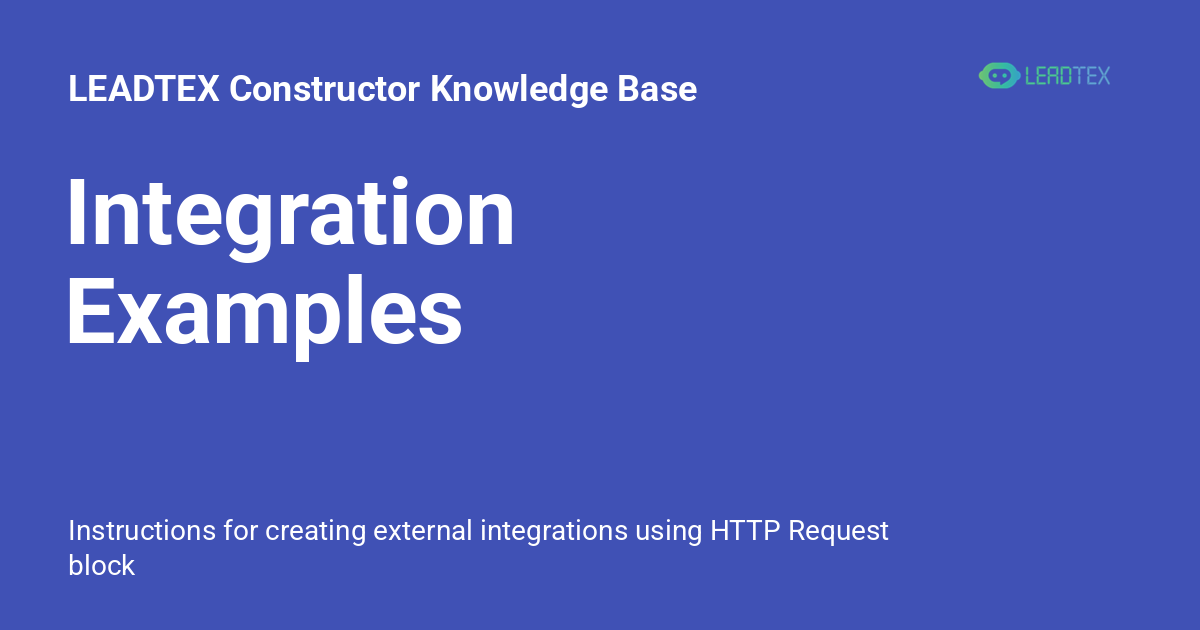 Integration Examples - LEADTEX Constructor Knowledge Base