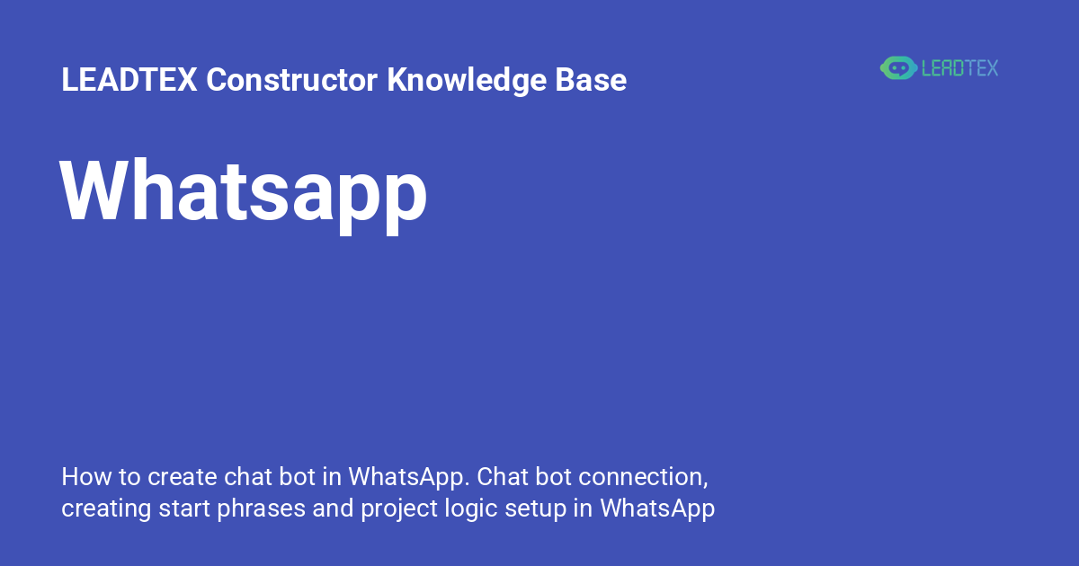 Whatsapp - LEADTEX Constructor Knowledge Base