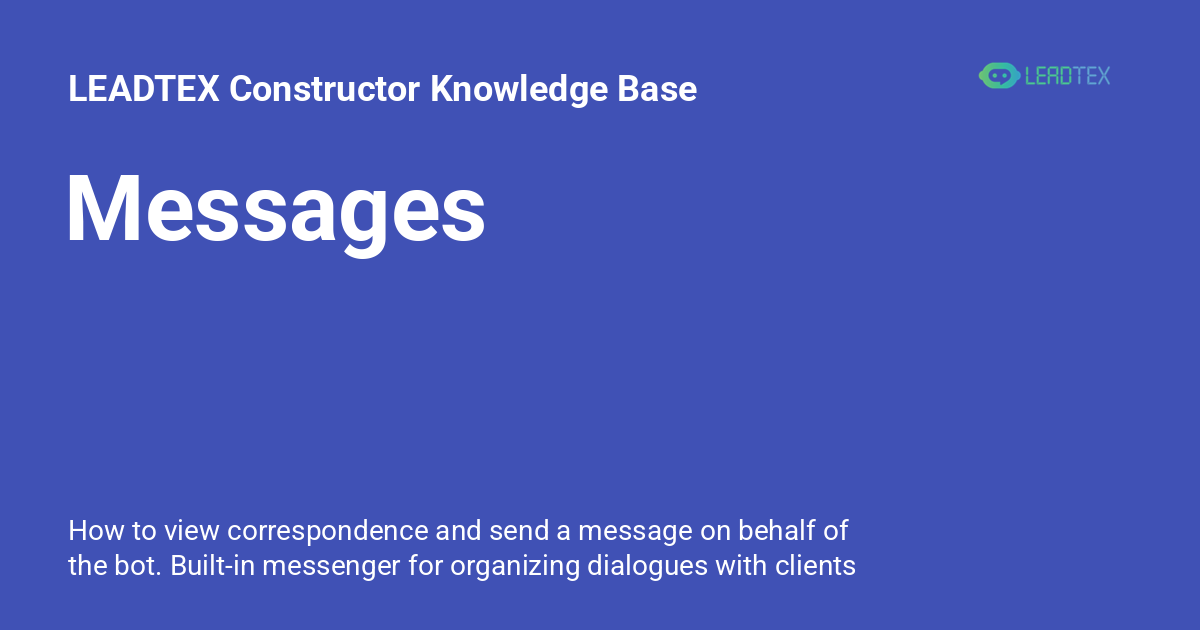 Messages - LEADTEX Constructor Knowledge Base